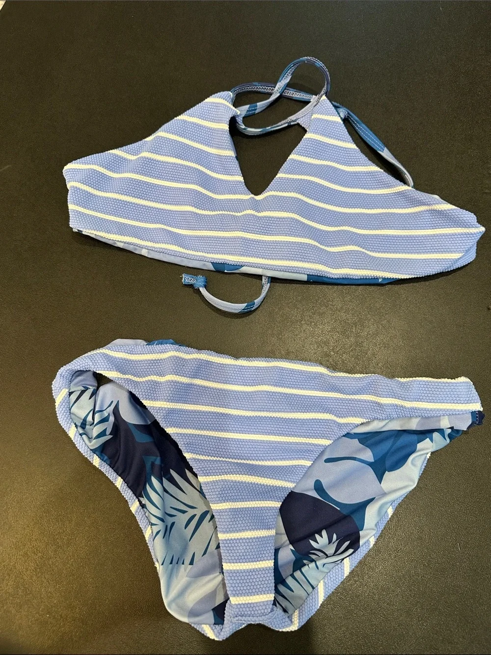 Blue Floral reversible Swim Set